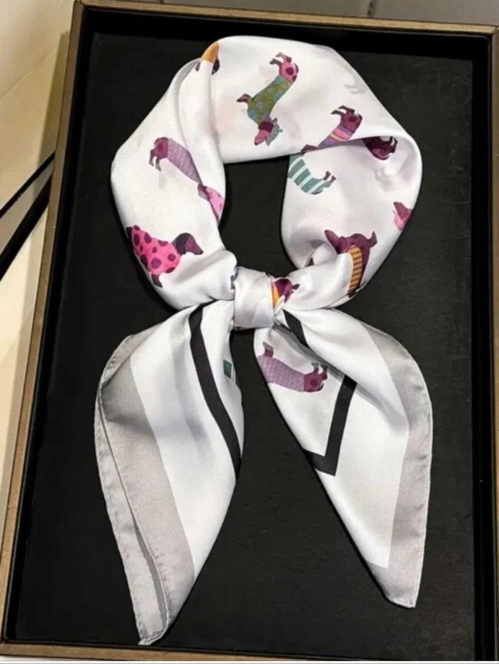 Silky Dachshund Print Dog Bandana Scarf -Multicolor  Head & Neck Scarf